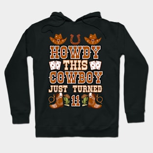 11year Birthday Cowboy Western 11Years Old boy 11th Birthday Hoodie